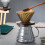 Hand Brewed Coffee Maker Gray Striped Mist Drip Glass with 5