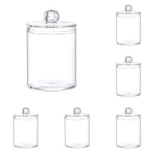 Boîte de rangement en coton, pot transparent avec couvercle, 9 pièces
