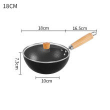 Nonstick Wok Frying Pan with Glass Lid for All Stoves Iron