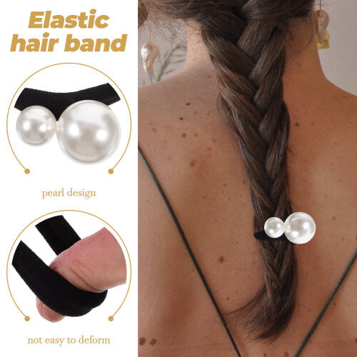 Gomas elásticas negras para el cabello, elegantes, 3 piezas 2