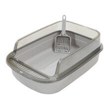 Cat litter box high sides semi-enclosed removable