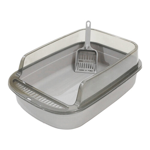 Cat litter box high sides semi-enclosed removable