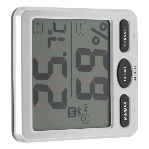 Digitalt romtermometer, hygrometer, innendørs, utendørs, stor 1