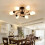 DENEST moderne loftslampe med 6 lamper, halvplanmontering 4