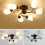 DENEST moderne loftslampe med 6 lamper, halvplanmontering 5
