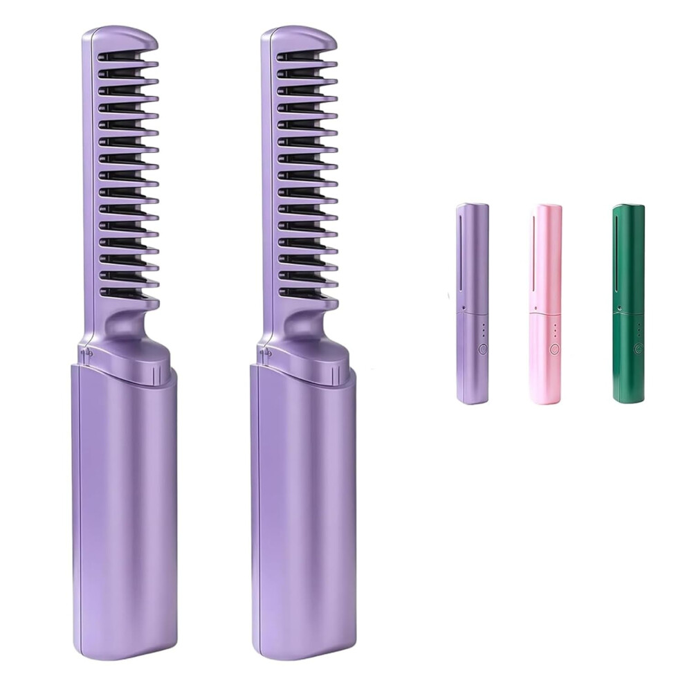 Hairdressing Comb Ceramic Straightening 2-in-1 Cordless