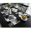 Set de 4 sets de table noirs et gris 30 x 45 cm 3