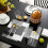 Set de 4 sets de table noirs et gris 30 x 45 cm 4