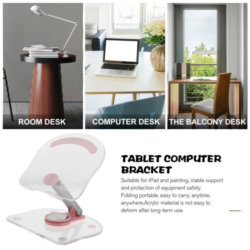 Suporte para tablet em acrílico transparente, 15,6 x 12 x 2,7 polegadas (1 unidade). 2