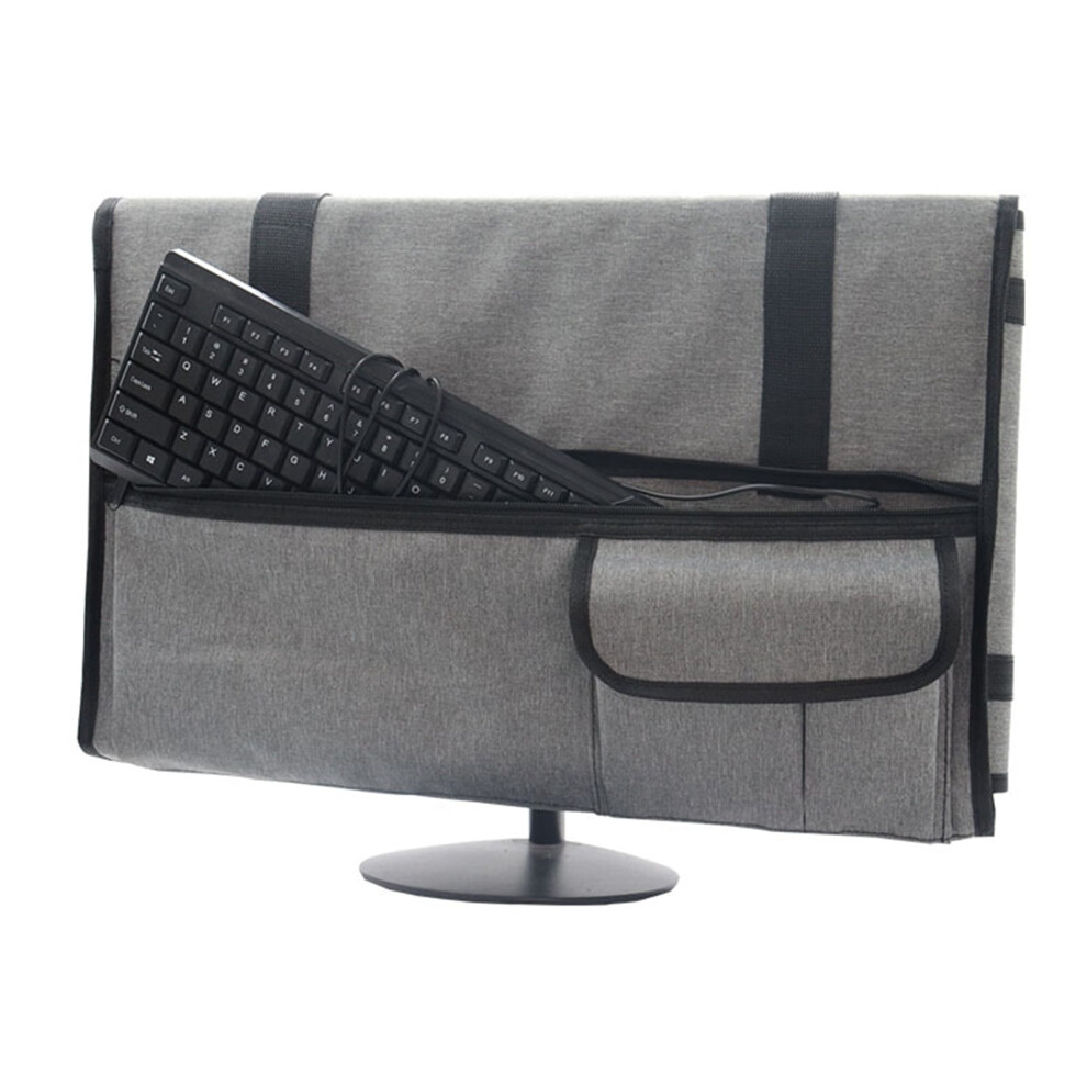 Lcd Monitor Carrying Case 27 Inch Padded Velvet Grey 971050616582