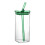 Hitzebeständiger Glasbecher mit Deckel und Strohhalm, 400 ml 2
