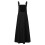 Vestido preto liso sem mangas para mulheres, com bolsos. 4