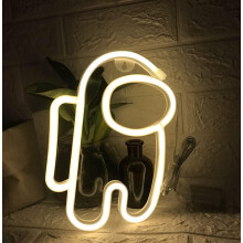 Astronaut Neon Natlampe LED USB/Batteridrevet
