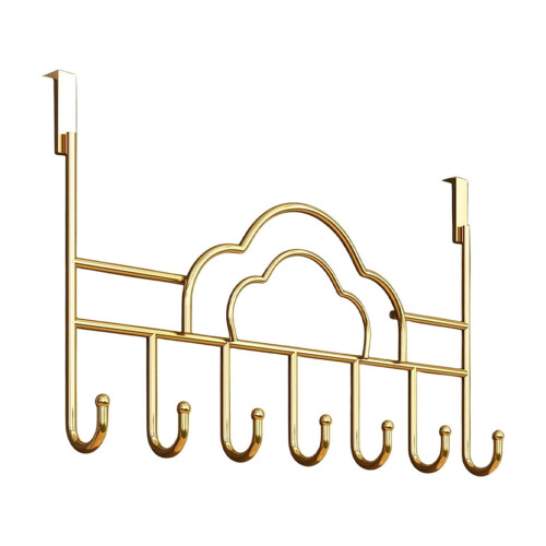 Over-the-Door Hook Rack with 7 Hooks and Towel Bar 2