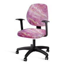 Marble Print Chair Cover Pack of 2, Universal Swivel Chair Cover with Elastic Bottom, Mid-Back, Easy Install – Compatible with Most Office Chairs