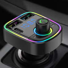 Bluetooth FM Transmitter Wireless Adapter Car Kit with Dual USB Charging MP3 Player Wireless Audio Streaming Hands Free Calling for Vehicle Use