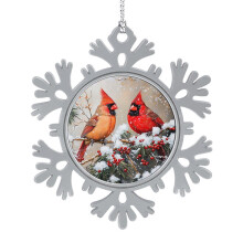Red Cardinal Snowflake Ornament Christmas Tree Decor 1 Pack