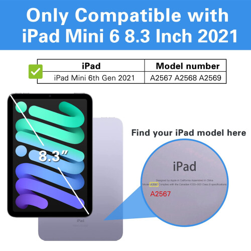 Capa com teclado inteligente e fina para iPad Mini 6 de 8,3 polegadas. 1