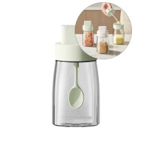 Distributeur d'épices Yoloke, petit récipient de rangement, pot à condiments multifonctionnel avec couvercle et cuillère, bouteille