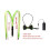 LED Light-Up Suspenders with Bow Tie Green 2