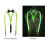 LED Light-Up Suspenders with Bow Tie Green 5