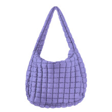 Quilted Puffer Tote Bag Large Carryall Shoulder Bag with Zip Lightweight Bag for Women