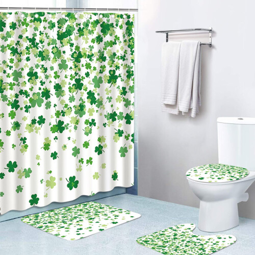Set accesorii baie Ziua Sfântului Patrick - Temă Green Leaf4