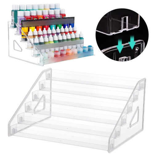 Clear Plastic Paint and Nail Organizer Stand 6-Layer
