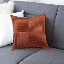 Solid Color Cushion Pillow, Elegant Handmade Decorative Pillow, Thick Seating & Comfort Pillow, Brown, 17.74x17.74 Inch (1PC)