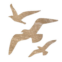 Wanddeko aus Holz: Möwe, Khaki, Marine-Stil, 1 Stück