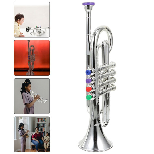 Trumpet Learning Toy Silver Plastic Set