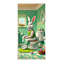 Easter Door Banner Backdrop 70.87x35.43in – Colorful Bunny Wall Hanging for Front Door, Spring Party & Home Decor