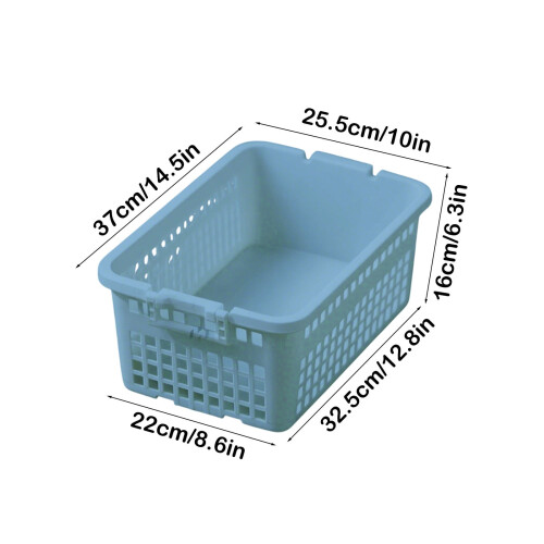 Plastic Storage Bin White Blue Pink Square Holes 1 Pack 2