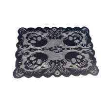 Black Halloween Paper Doilies 13.5 inch Rustic Scallop