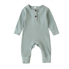 Toddler Long Sleeve Ribbed Henley Jumpsuit One-Piece
