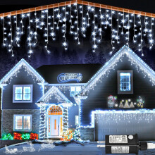 13ft icicle lights white 96 LED outdoor waterproof