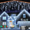 13ft icicle lights white 96 LED outdoor waterproof 1
