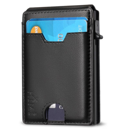Men's minimalist aluminum wallet with RFID blocking and