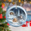 Kerst rendier ornament van acryl, rond, 1 stuk 6