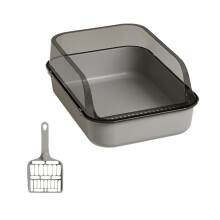 Open Cat Litter Box Semi-Enclosed Waterproof 15.7x11x6.3