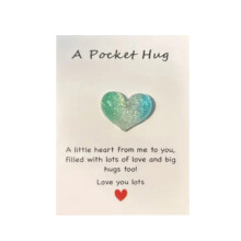 Δώρο Pocket Hug σε σχήμα καρδιάς με ευχετήριες κάρτες, πράσινο