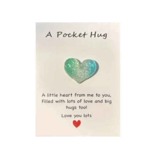 Δώρο Pocket Hug σε σχήμα καρδιάς με ευχετήριες κάρτες, πράσινο