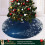 Weihnachtsbaumdecke blau mit Schneeflockenmuster, groß, rund 6