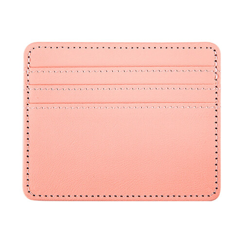 Card Organizer Pouch RFID Blocking Slim Leather Wallet Pink 1