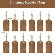 Wooden Christmas Stocking Name Tags Baltic Birch 12PCS