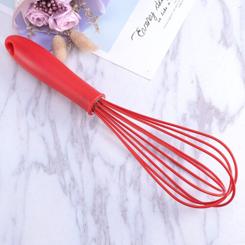 Roter Silikon-Schneebesen, Handmixer, 1 Stück 2