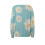 Dame oversized pullover med grønt margueritprint 4