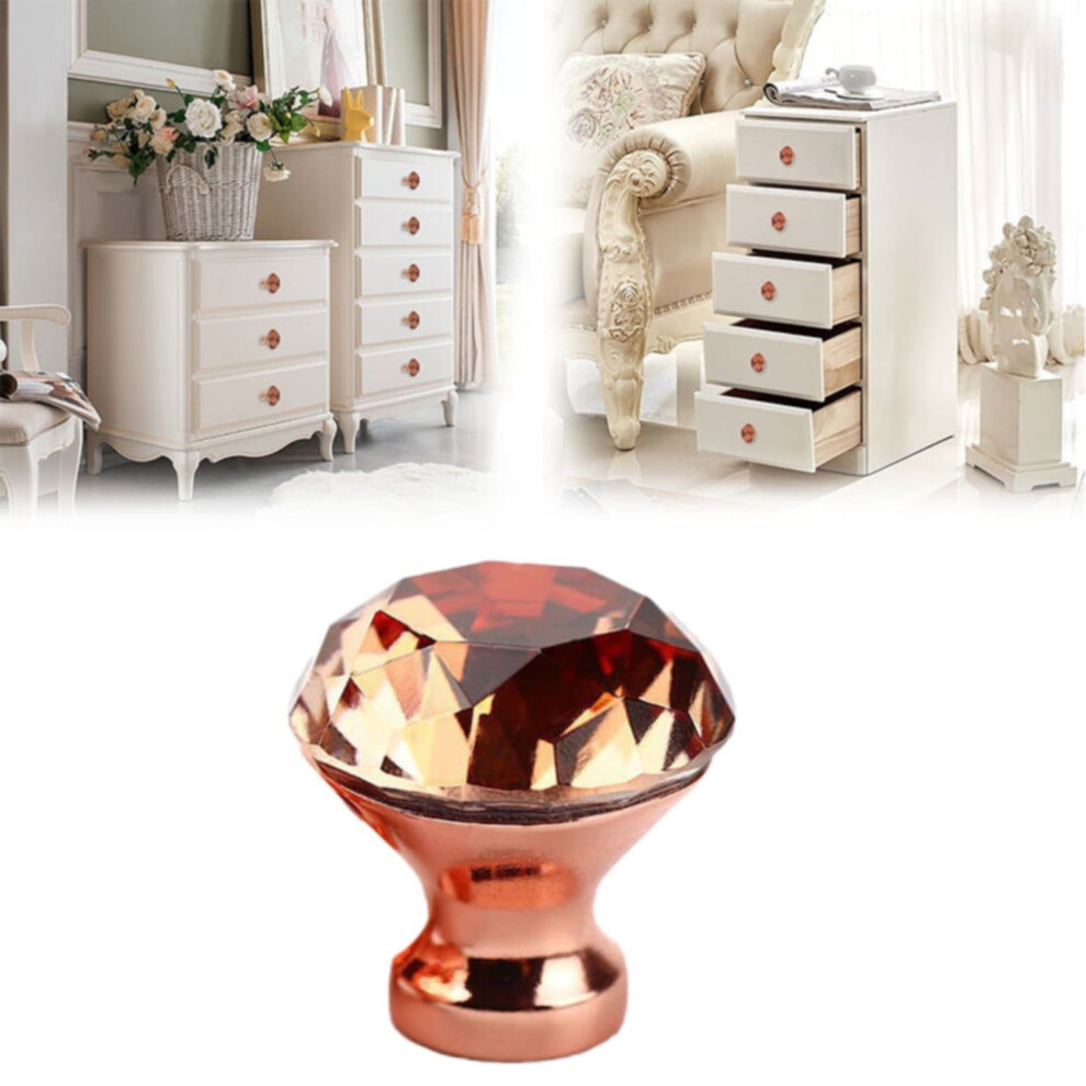 Diamond Crystal Glass Cabinet Knob Rose Gold Ball 1 Pc 962029902270