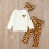 Herbstoutfit für Babys: Pullover und Leopardenhose, Größe 0-4 2