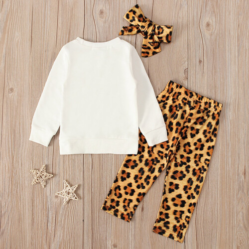 Herbstoutfit für Babys: Pullover und Leopardenhose, Größe 0-4 2